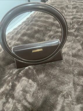 Jacquemus Black Circular Handle Leather Shoulder Bag